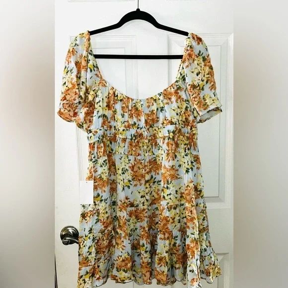 B. Smart NWT Light Blue Floral Sleeveless Mini Dress Juniors Size 13 - Picture 5 of 9